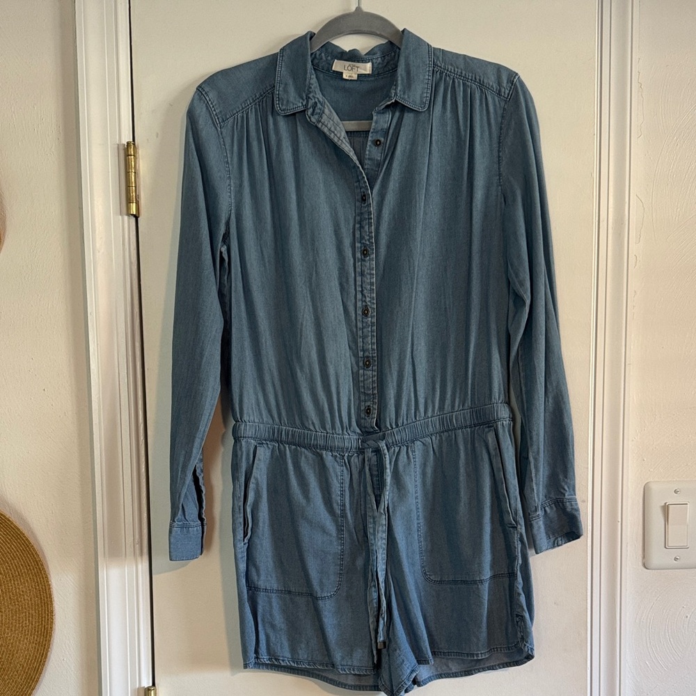 LOFT Blue Denim Romper